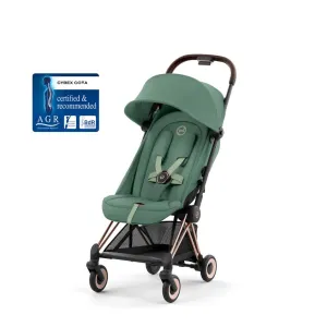 CYBEX COYA Ultra-compact Pushchair with Rose Gold Frame - Leaf Green