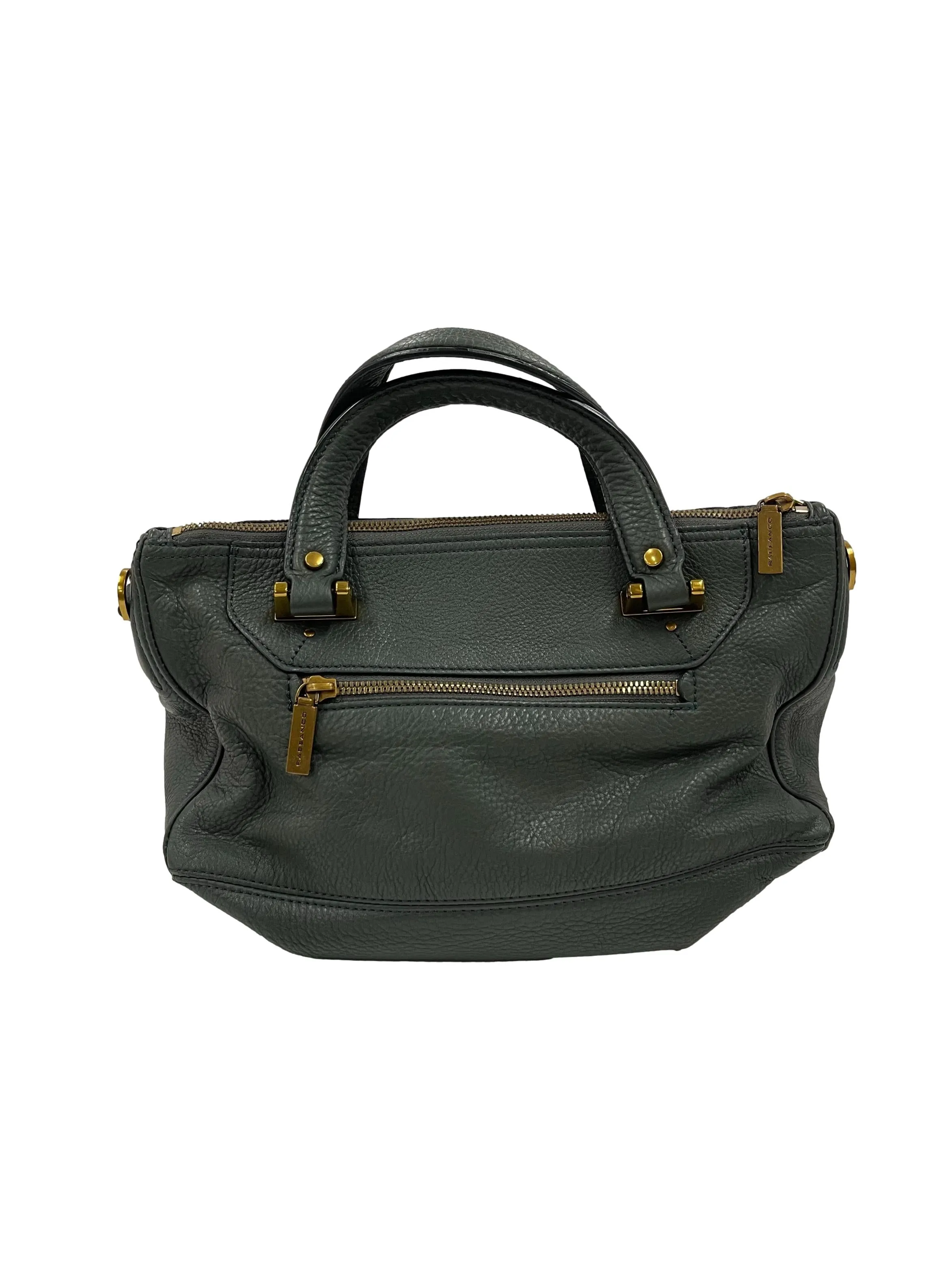 Dark Green Leather Two-Way Bag