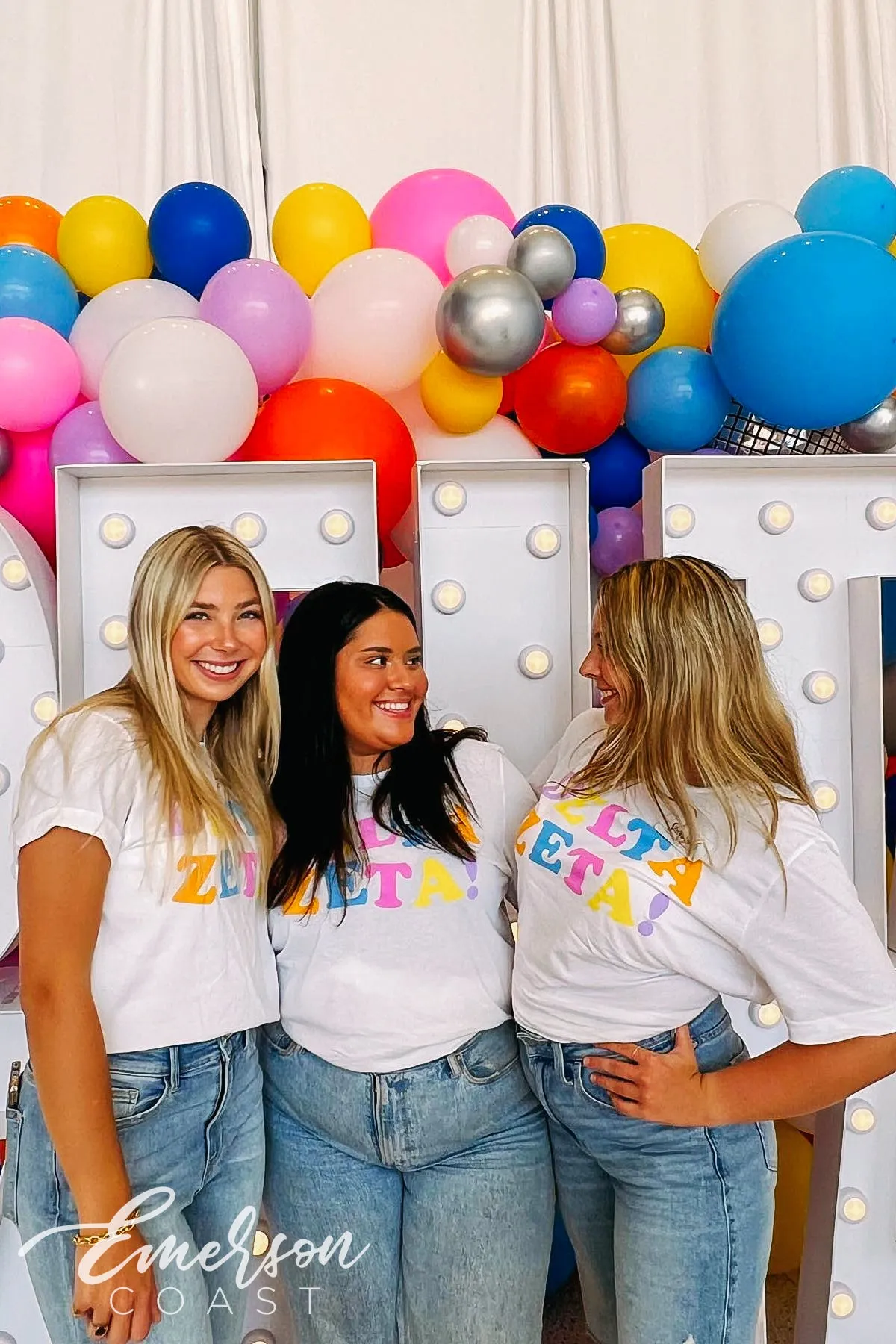 Delta Zeta Colorful Recruitment Tshirt