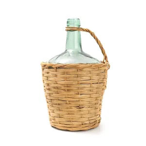 Demijohn Basket-Wrapped Antique Bottle