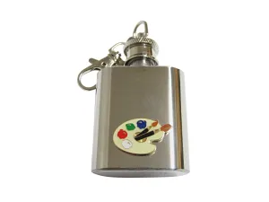 Detailed Art Palette 1 Oz. Stainless Steel Key Chain Flask