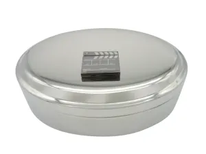 Detailed Film Clapper Hollywood Pendant Oval Trinket Jewelry Box