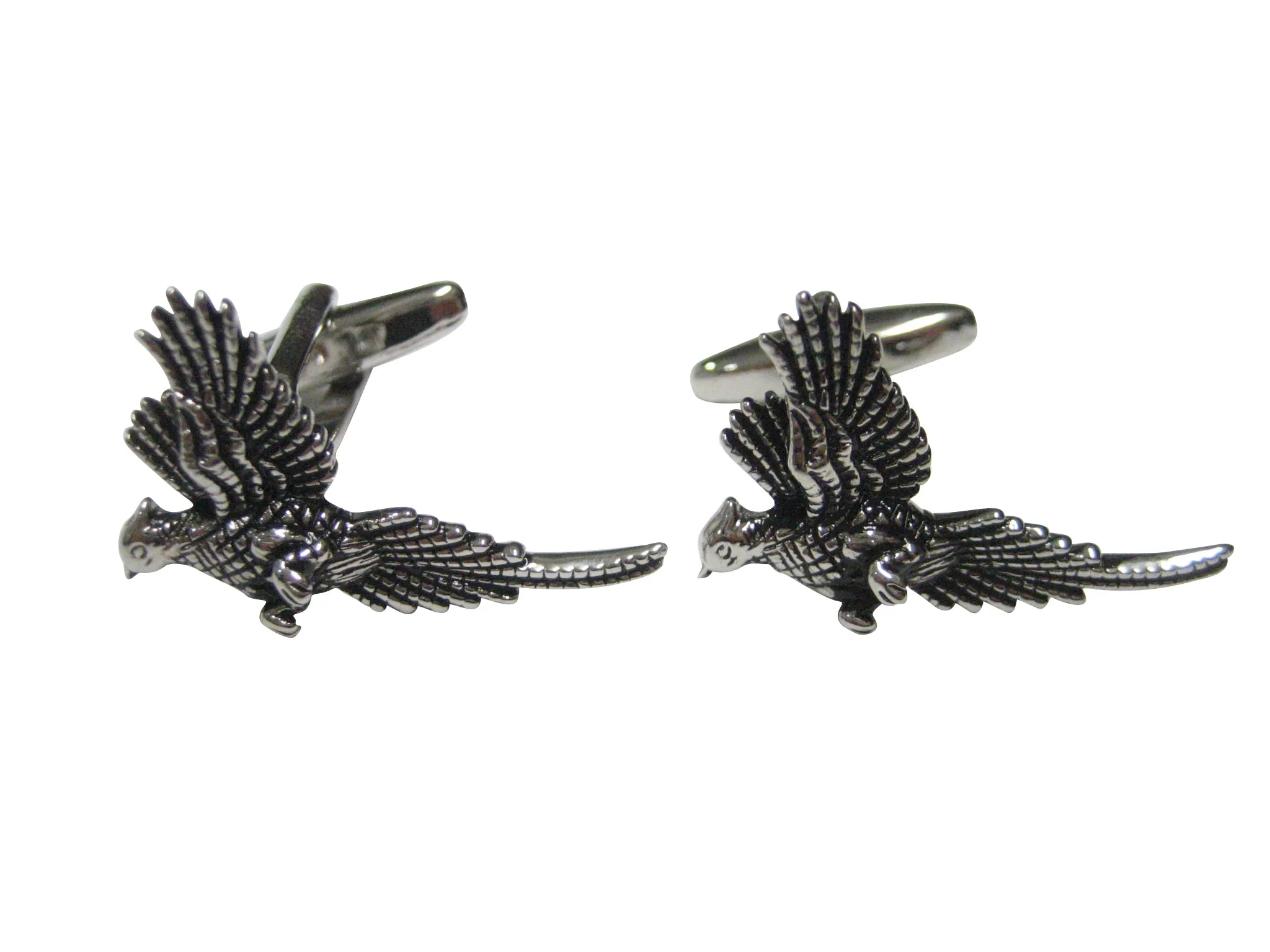 Detailed Flying Pheasant Bird Cufflinks
