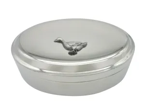 Detailed Goose Bird Pendant Oval Trinket Jewelry Box
