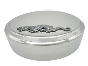 Detailed Long Dragon Pendant Oval Trinket Jewelry Box