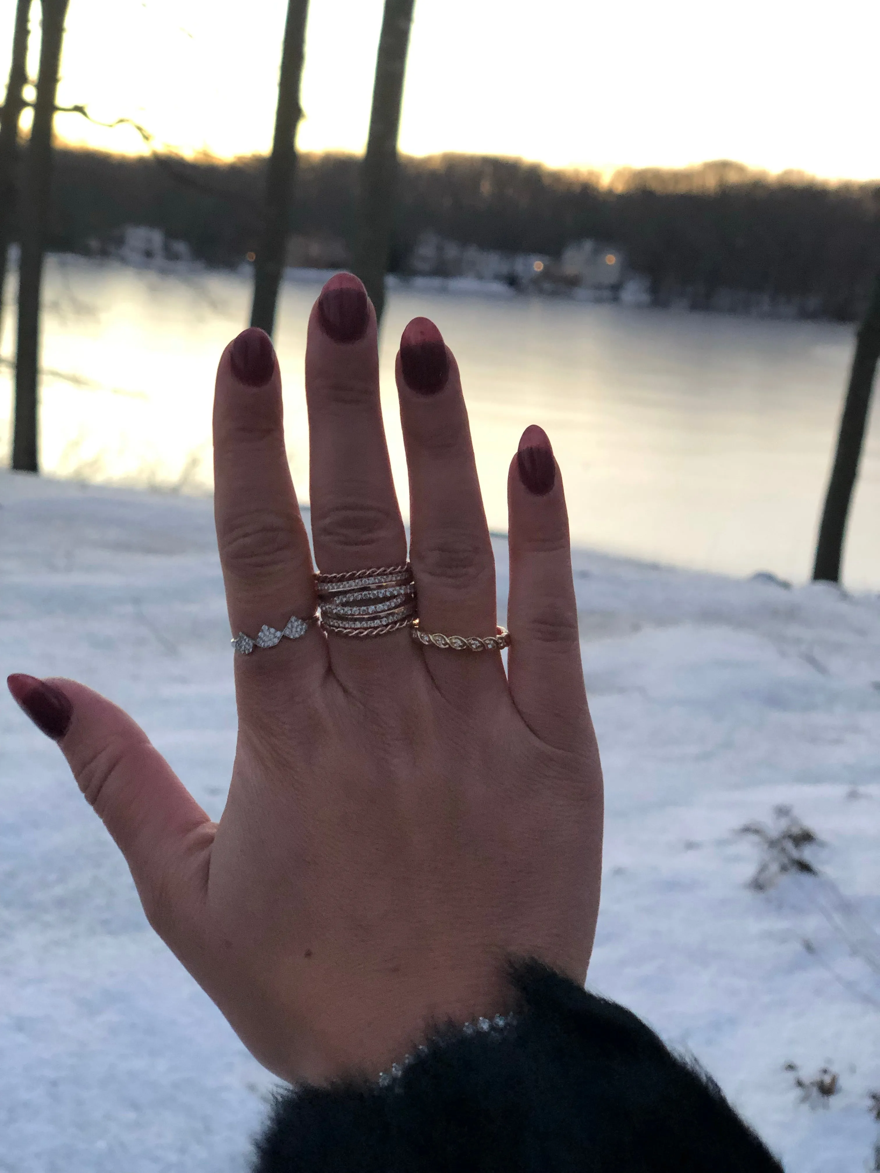 Detailed Multi-Row Diamond Ring
