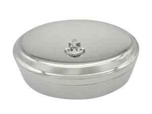 Detailed Nautical Anchor Pendant Oval Trinket Jewelry Box