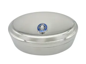 Detailed Penguin Bird Pendant Oval Trinket Jewelry Box