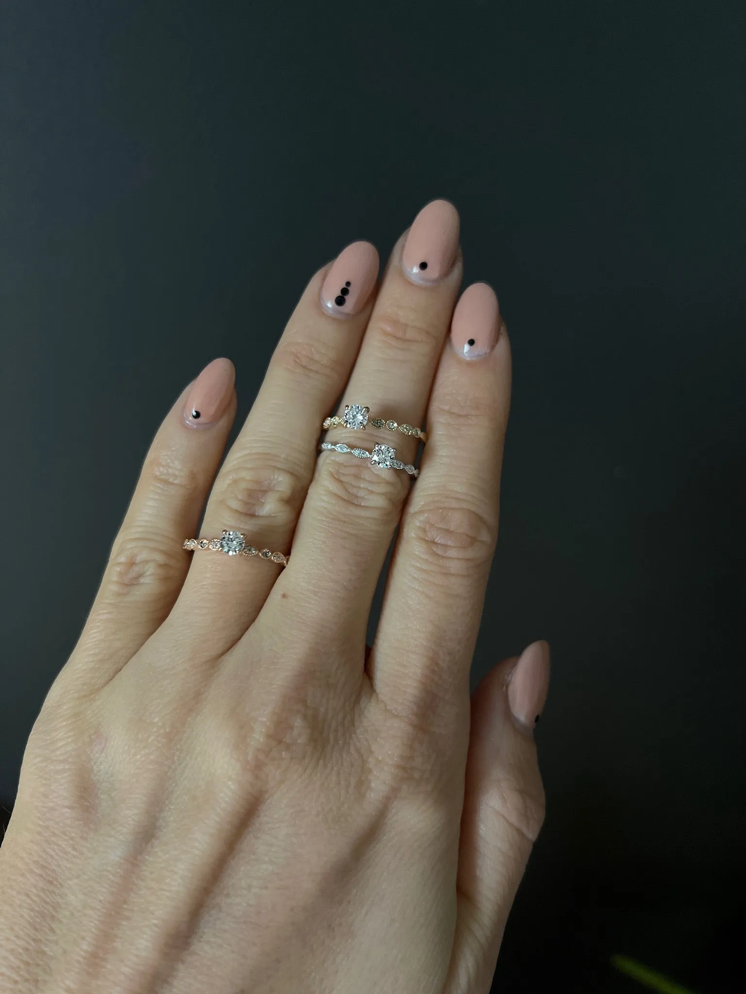 Detailed Petite Diamond and Yellow Gold Bridal