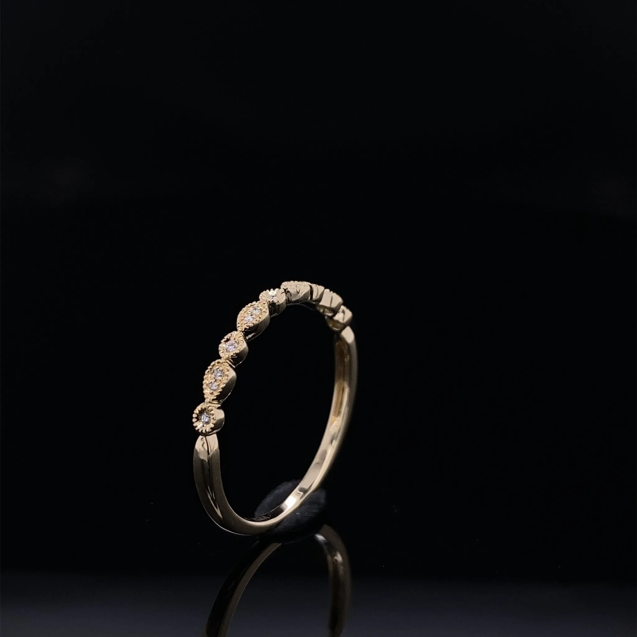 Detailed Petite Diamond and Yellow Gold Bridal