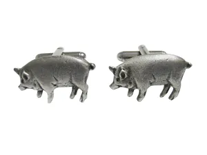 Detailed Pig Pendant Cufflinks