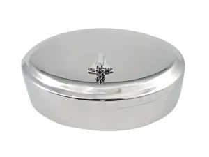 Detailed Space Shuttle Pendant Oval Trinket Jewelry Box