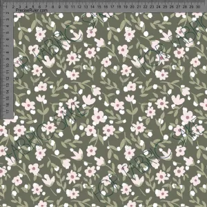 Ditsy Floral on dark green- Ashleigh Fish - Custom Pre Order