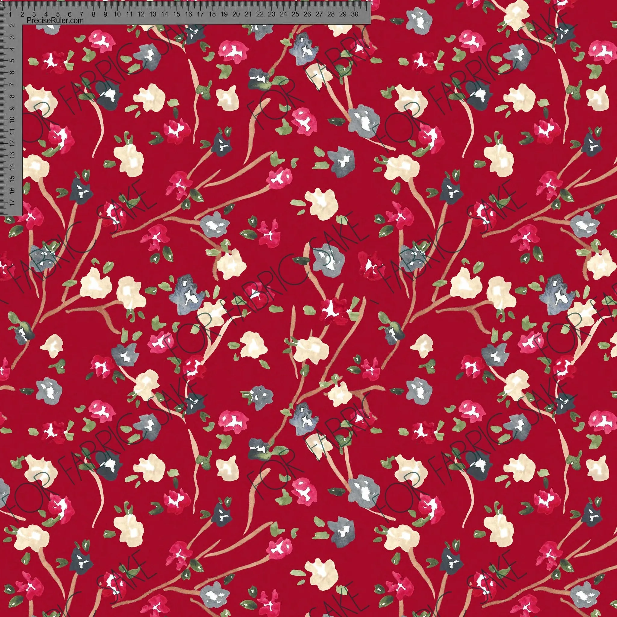 Ditsy Floral on Red- Ashleigh Fish - Custom Pre Order
