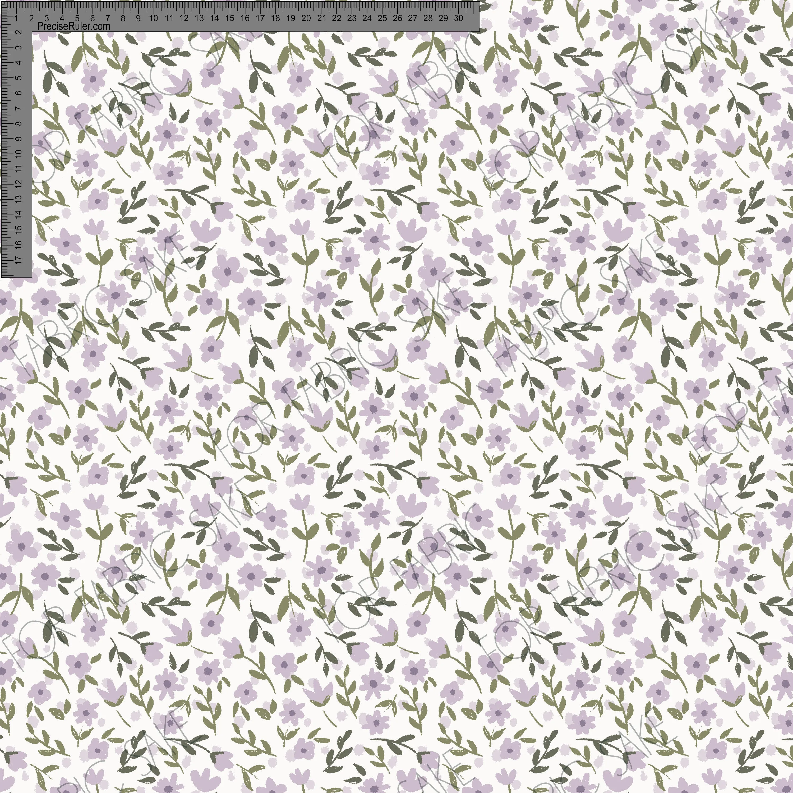 Ditsy Lilac Floral on white- Ashleigh Fish - Custom Pre Order
