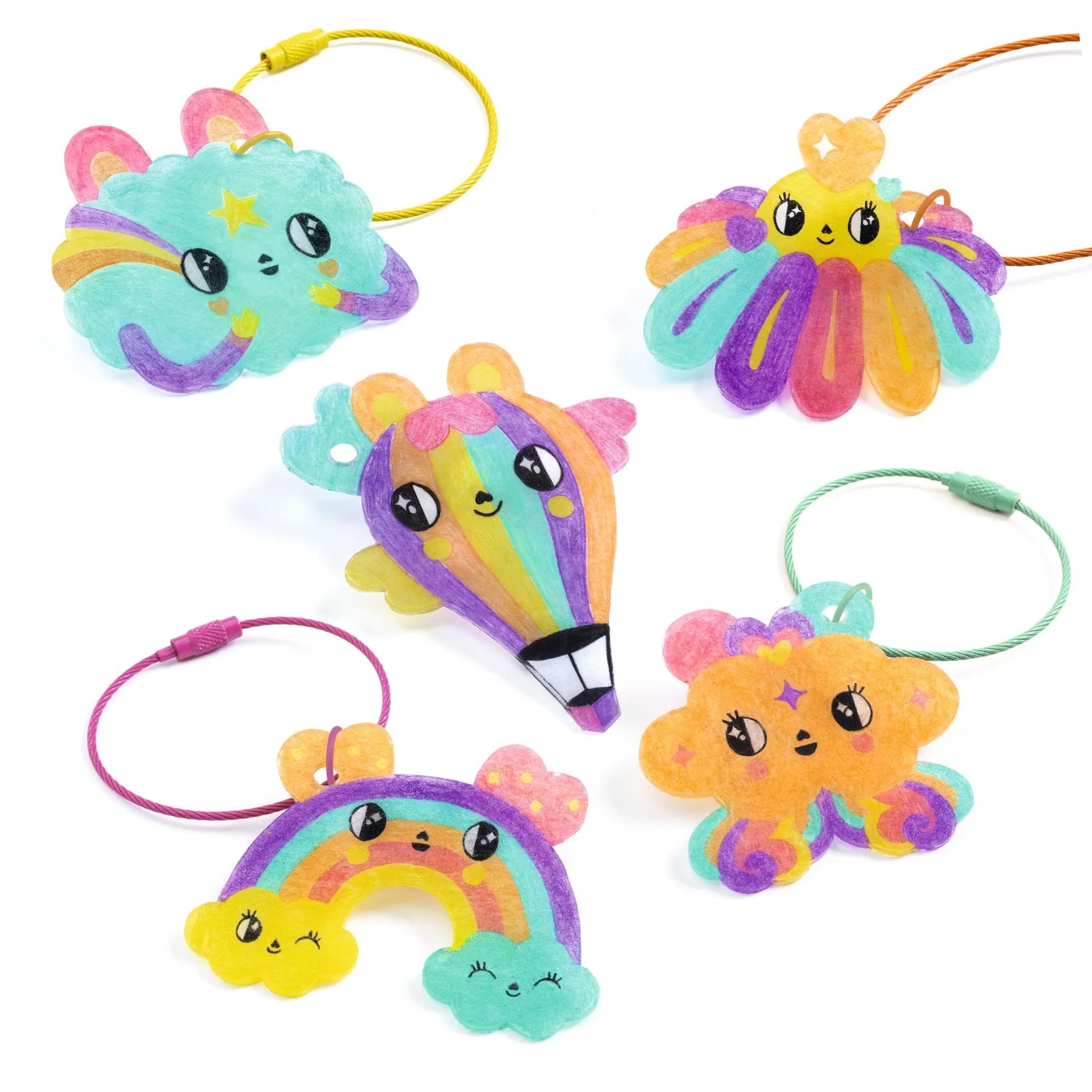 Djeco - Artistic Plastic craft kit - Kawaii keyrings