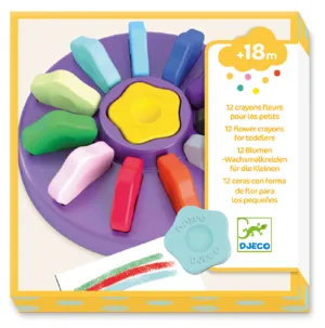 Djeco Toddler Flower Crayon Set 12 Pack