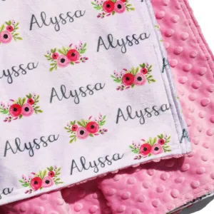 Double Minky Blanket - Summer Rose Garden