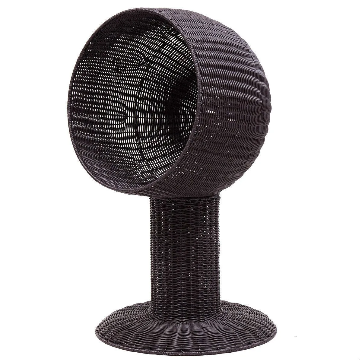 Elevated Wicker Rattan Cat Bed with Machine Washable Cushion