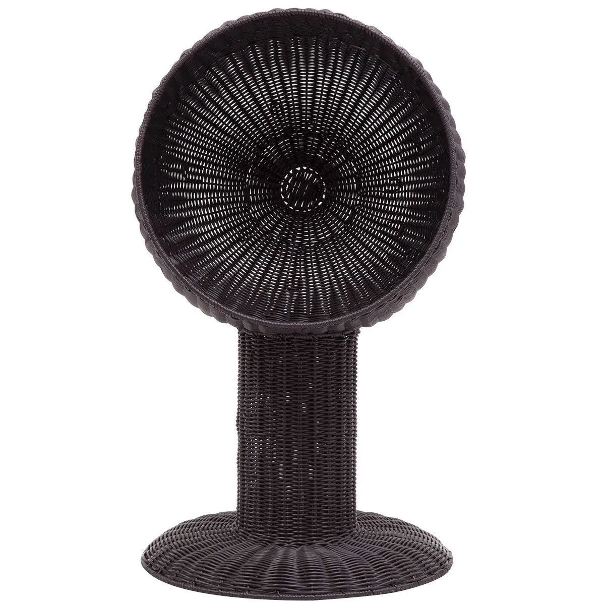 Elevated Wicker Rattan Cat Bed with Machine Washable Cushion
