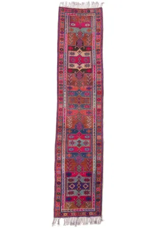 'Elysium' Vintage Turkish Runner - 3' x 14'2''
