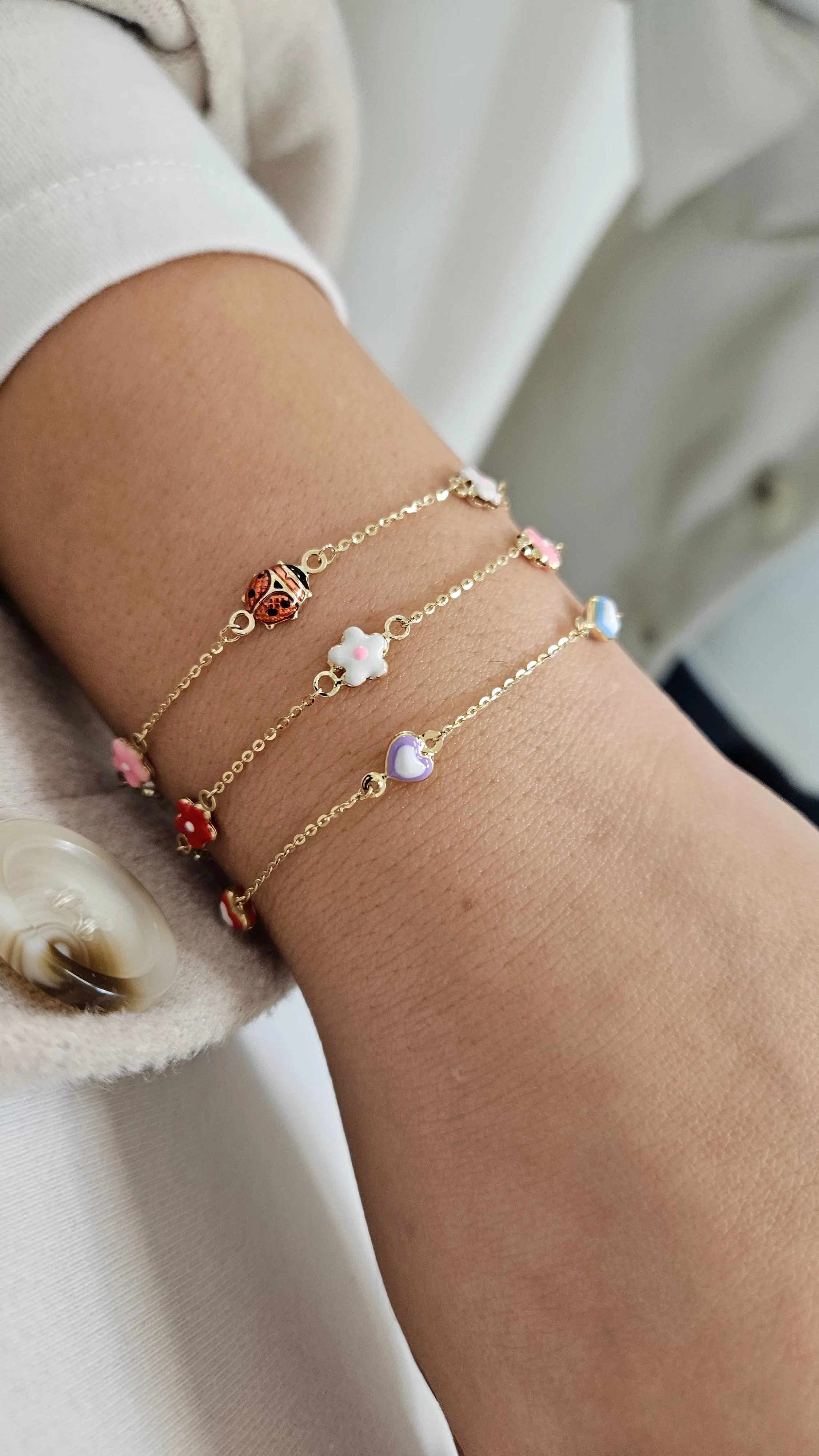 Enamel Heart Bracelet