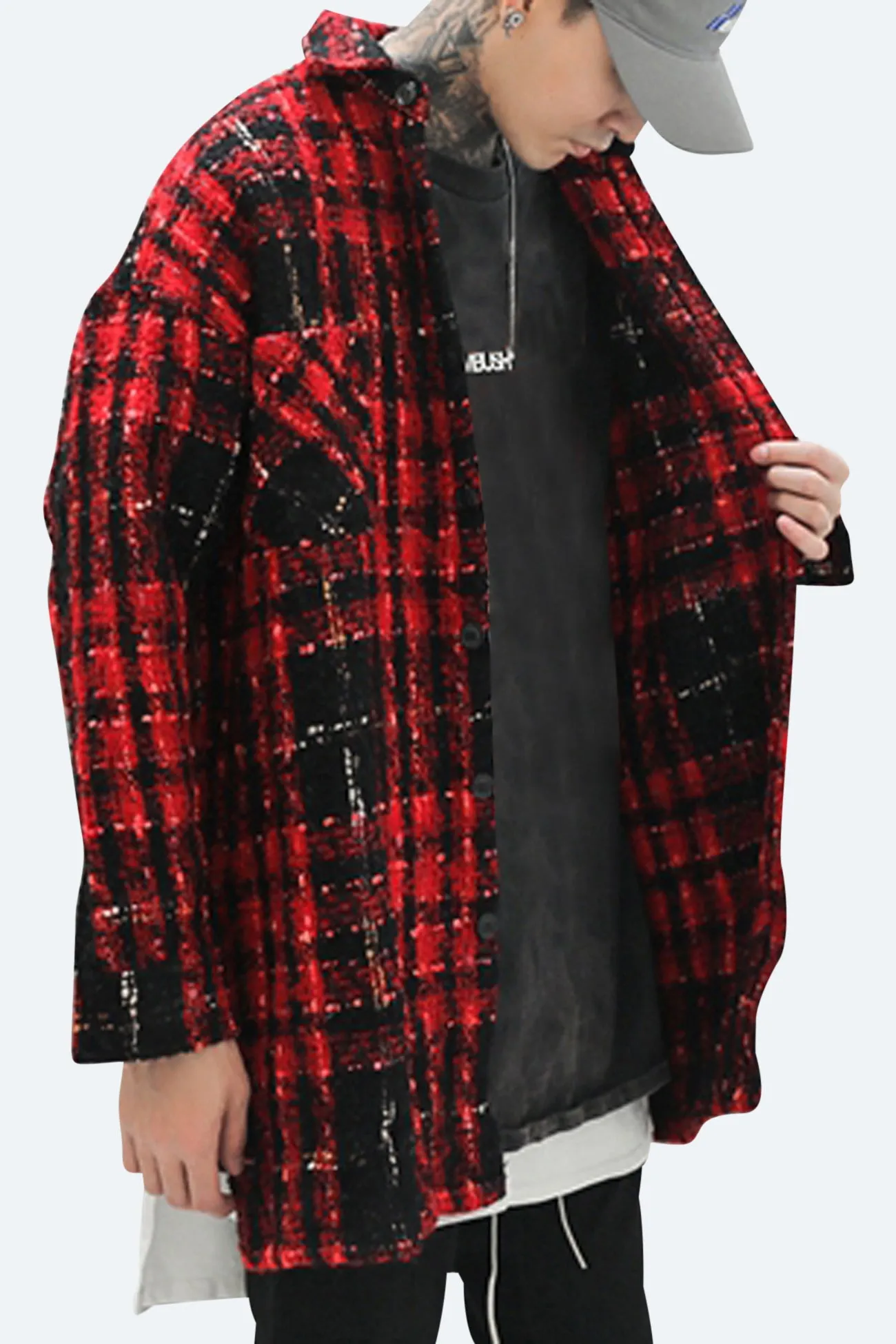EXTENDED LOOSE-WOVEN CHECK FLANNEL