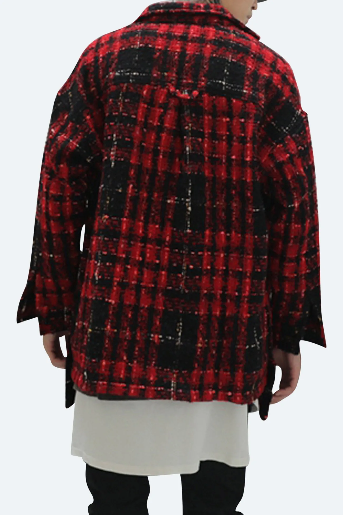 EXTENDED LOOSE-WOVEN CHECK FLANNEL