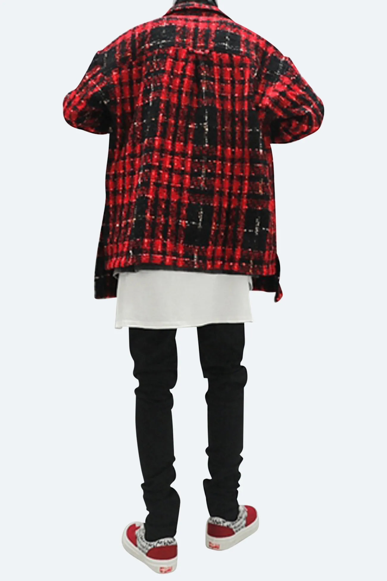 EXTENDED LOOSE-WOVEN CHECK FLANNEL