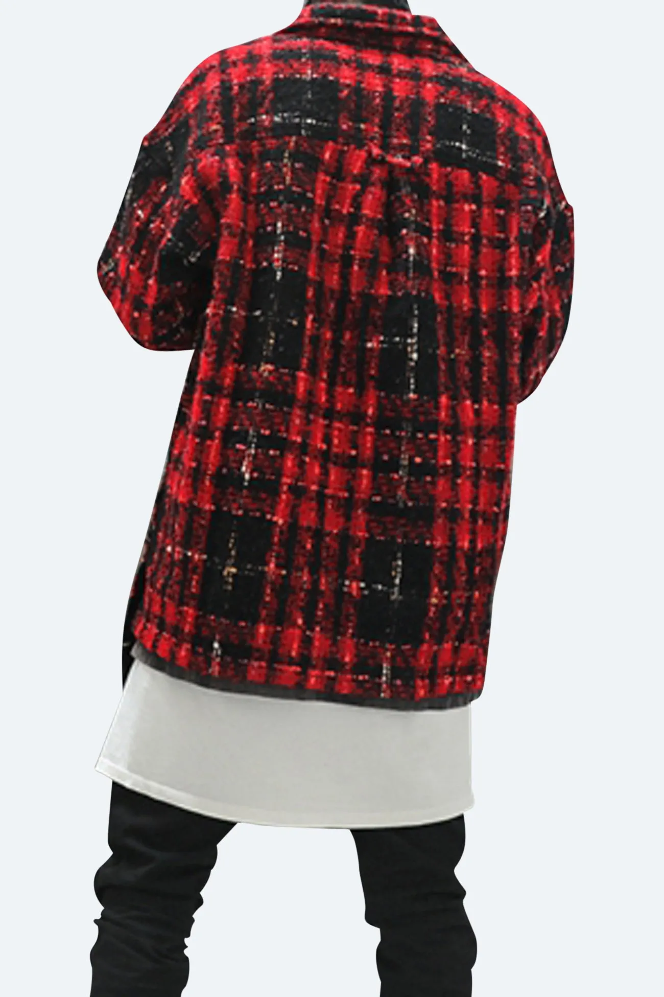 EXTENDED LOOSE-WOVEN CHECK FLANNEL
