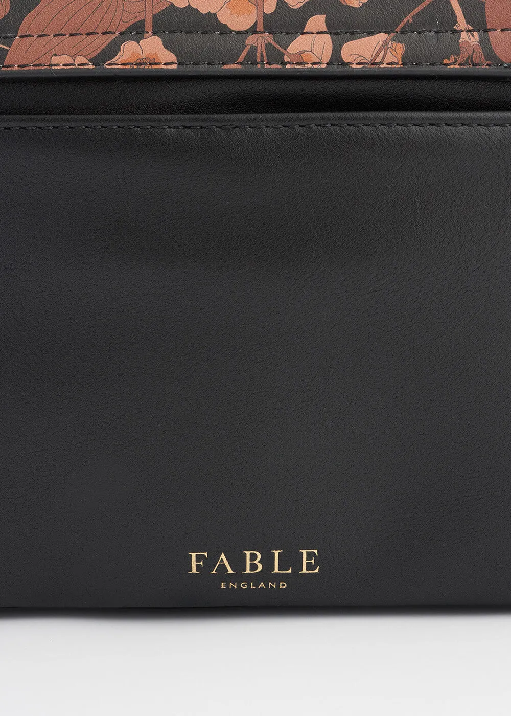 Fable England Deco Blooms Crossbody Bag Black