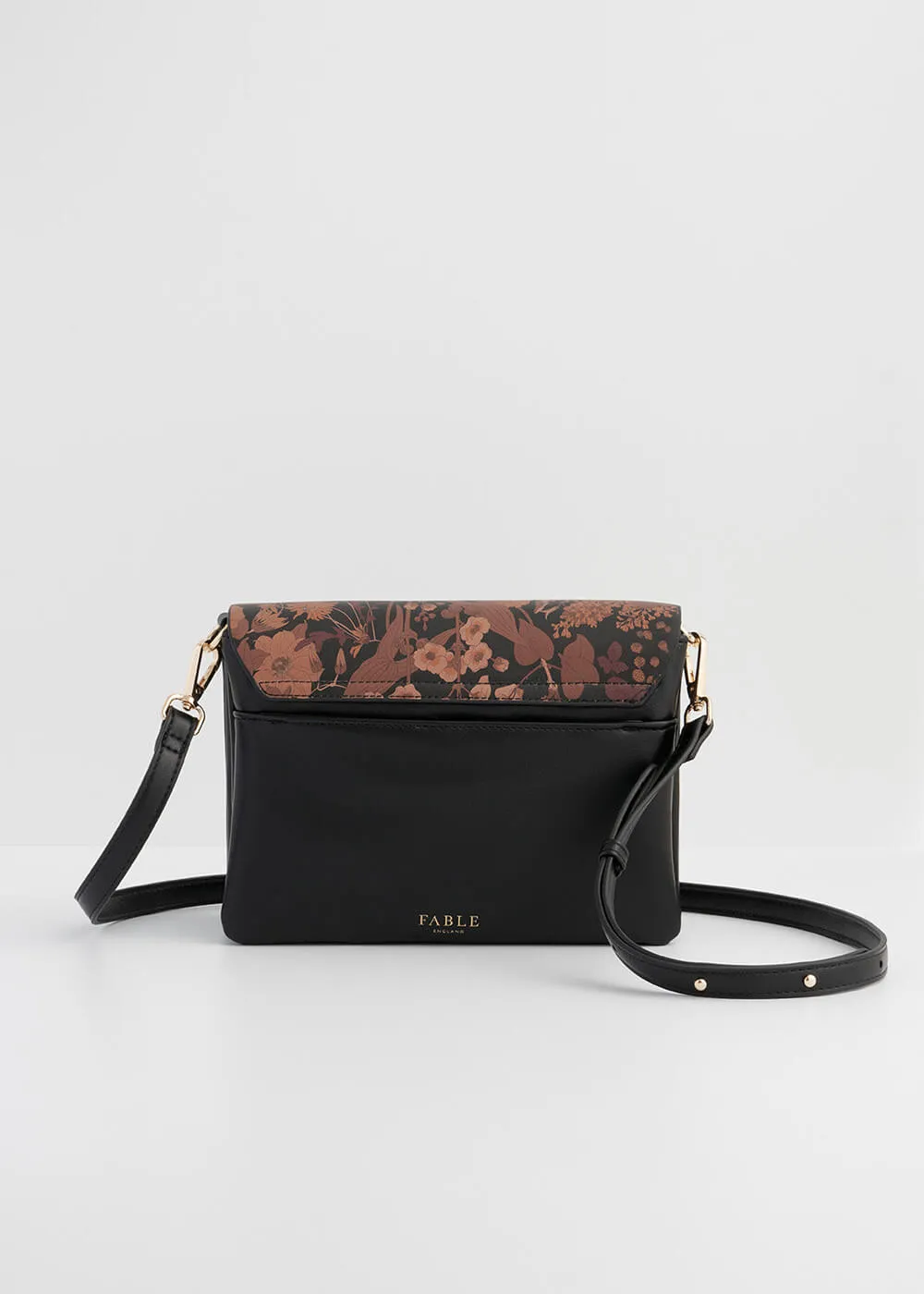 Fable England Deco Blooms Crossbody Bag Black