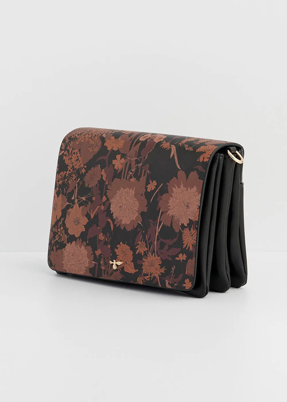 Fable England Deco Blooms Crossbody Bag Black