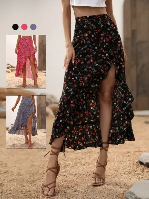 Falda Floral Ditsy Asimétrica de Cherry Vibes en