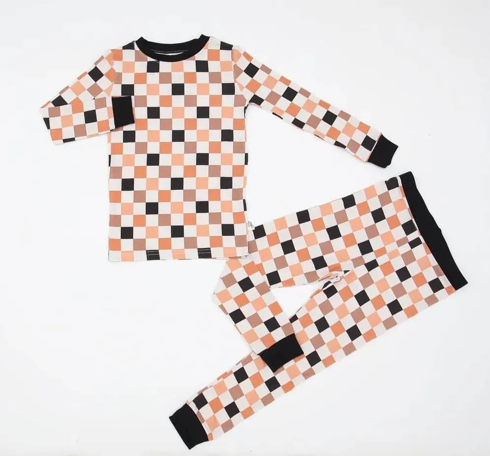 Fall Checkered Bamboo Pajamas Set