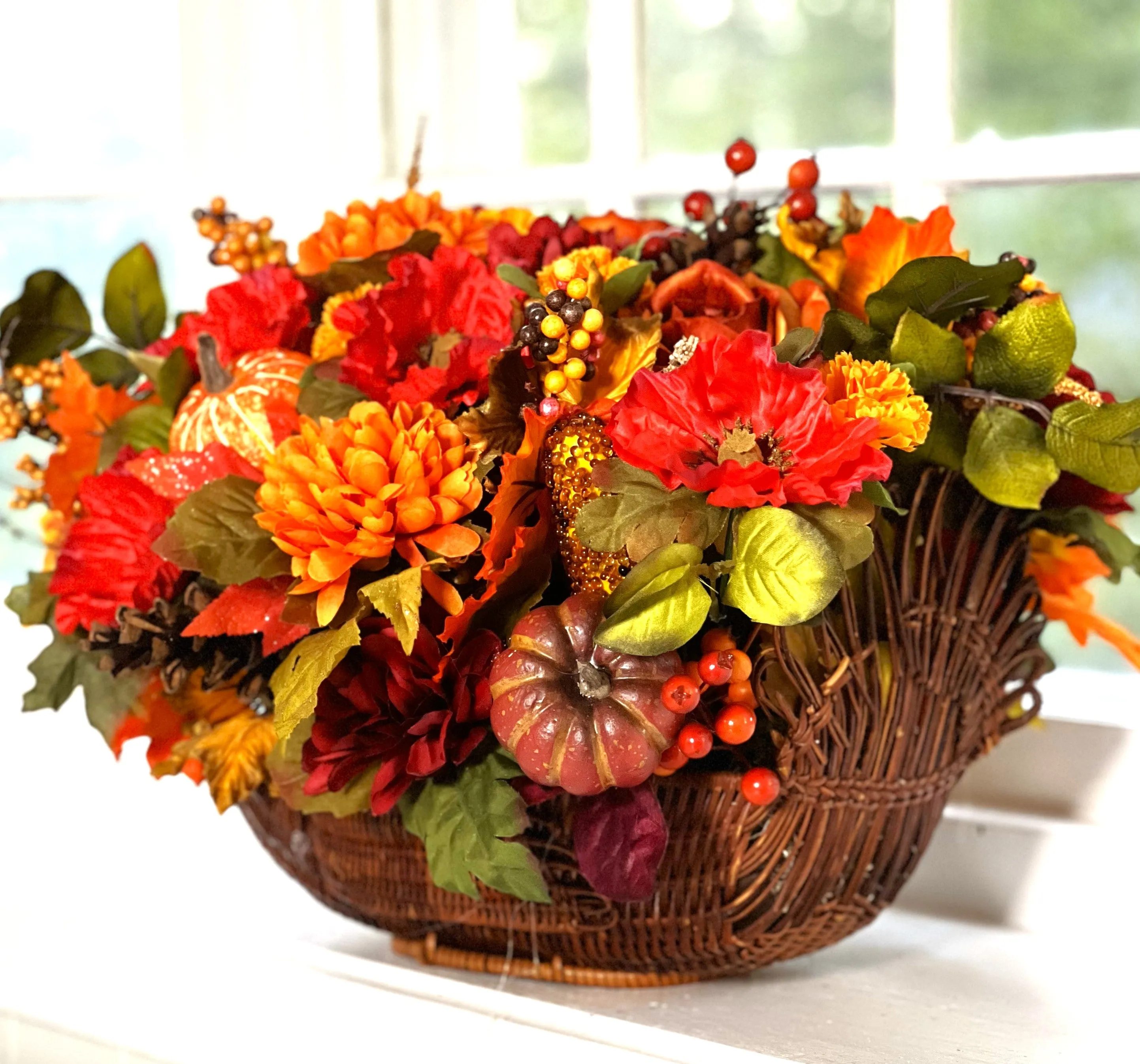 Fall Extravaganza-Table Centerpiece-18"Lx20"Wx11H - Turkey Basket