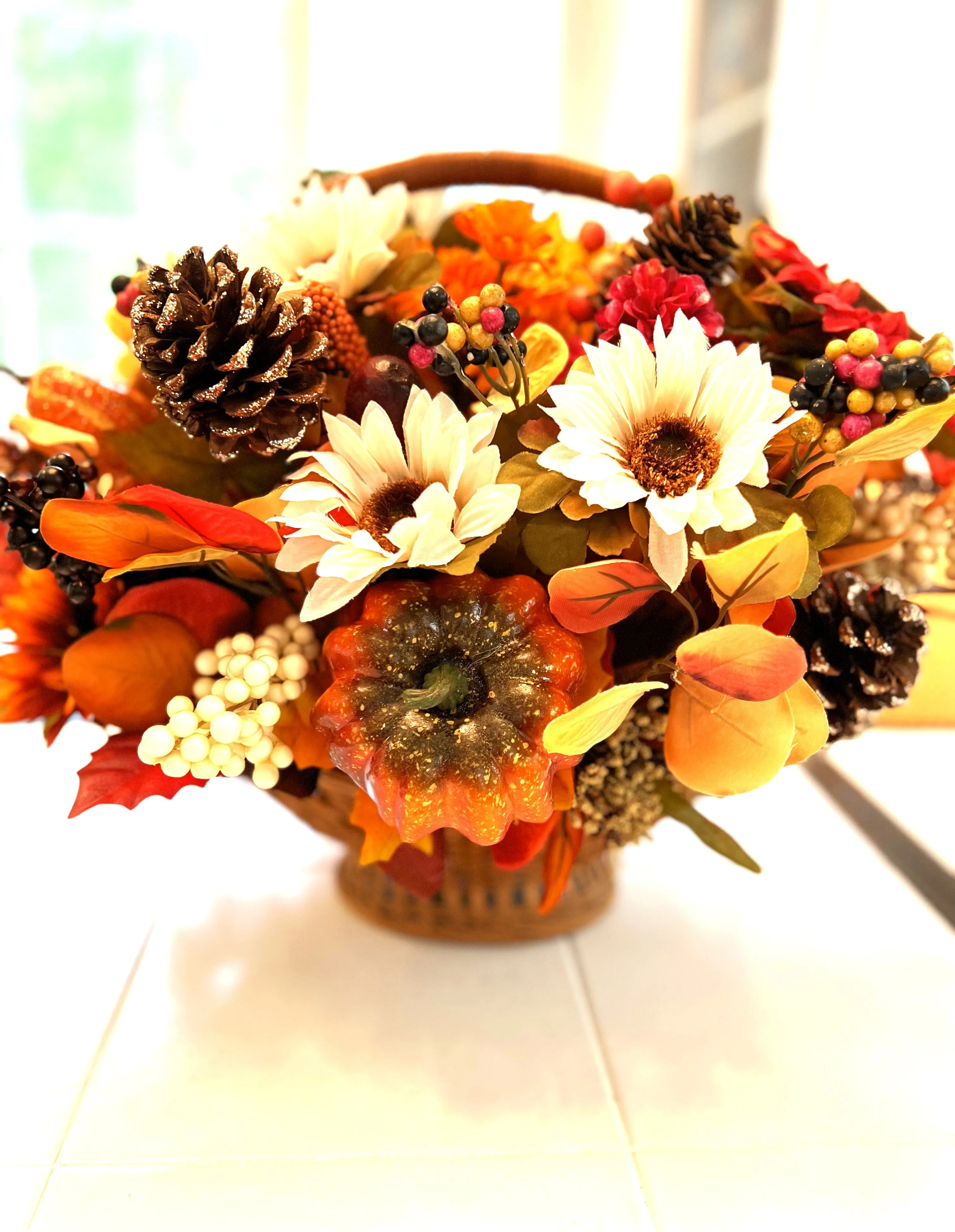 Fall Sunflower Centerpiece, Table Décor, Thanksgiving 18"W X 15"H