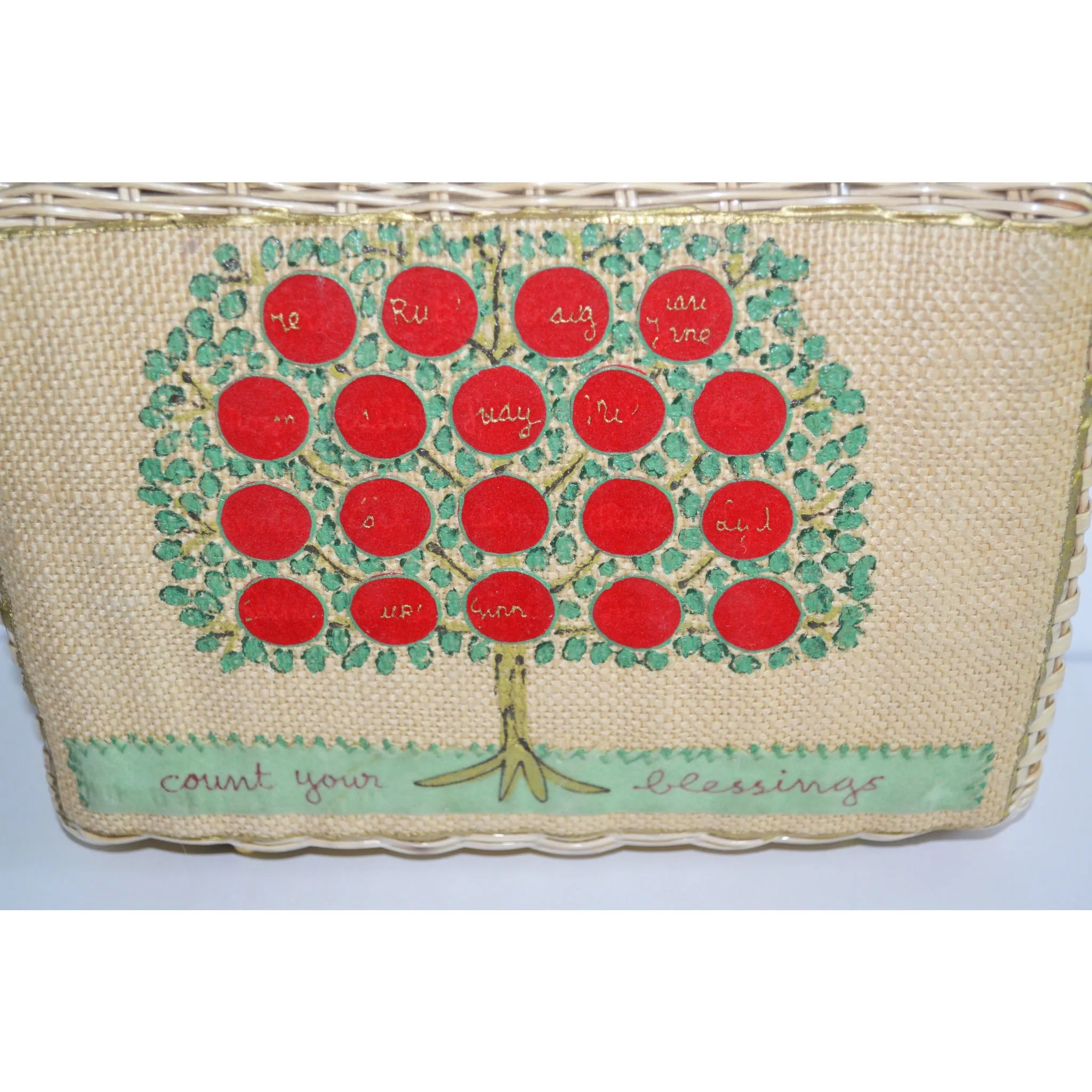 Family Tree Wicker Purse By Saks Fifth Avenue