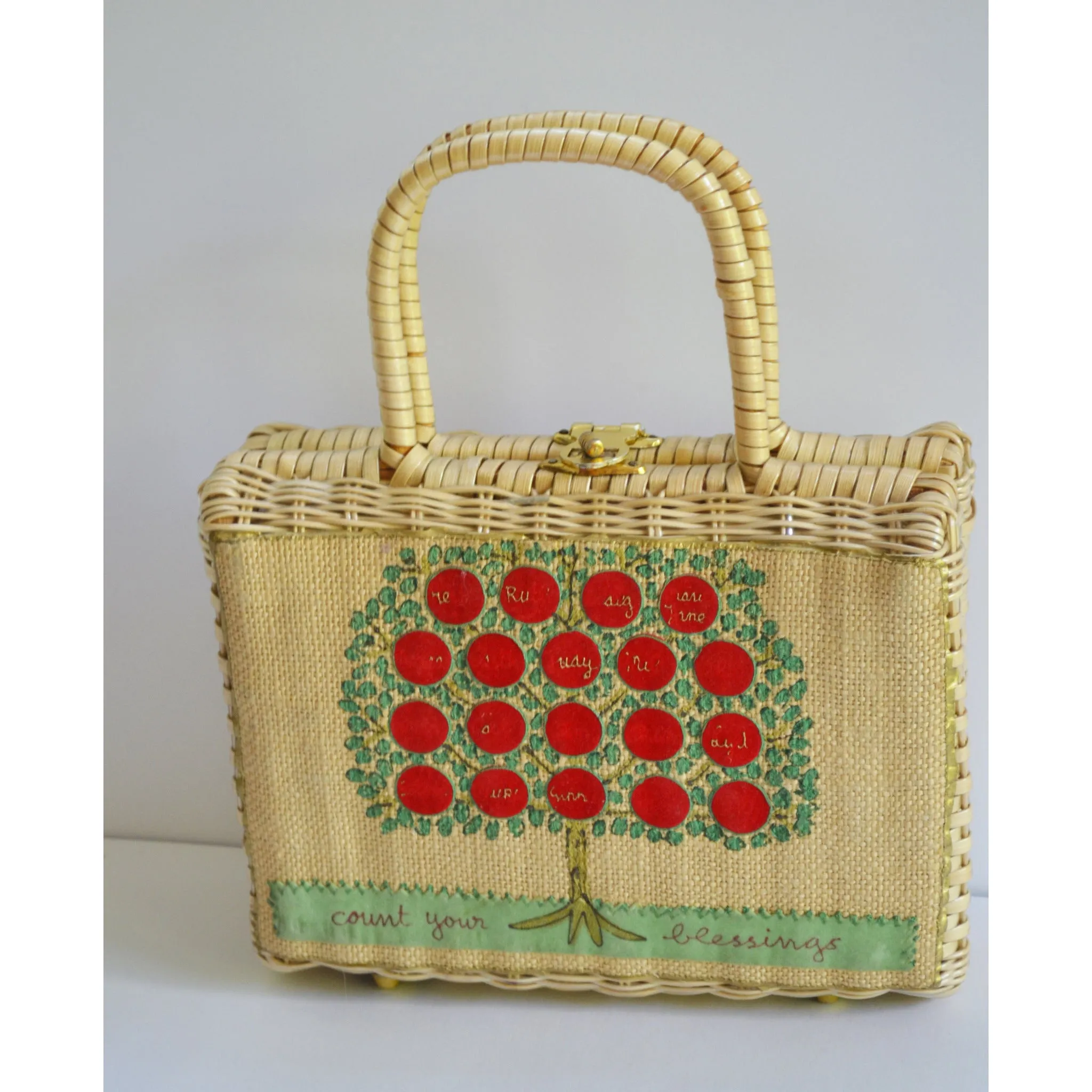 Family Tree Wicker Purse By Saks Fifth Avenue
