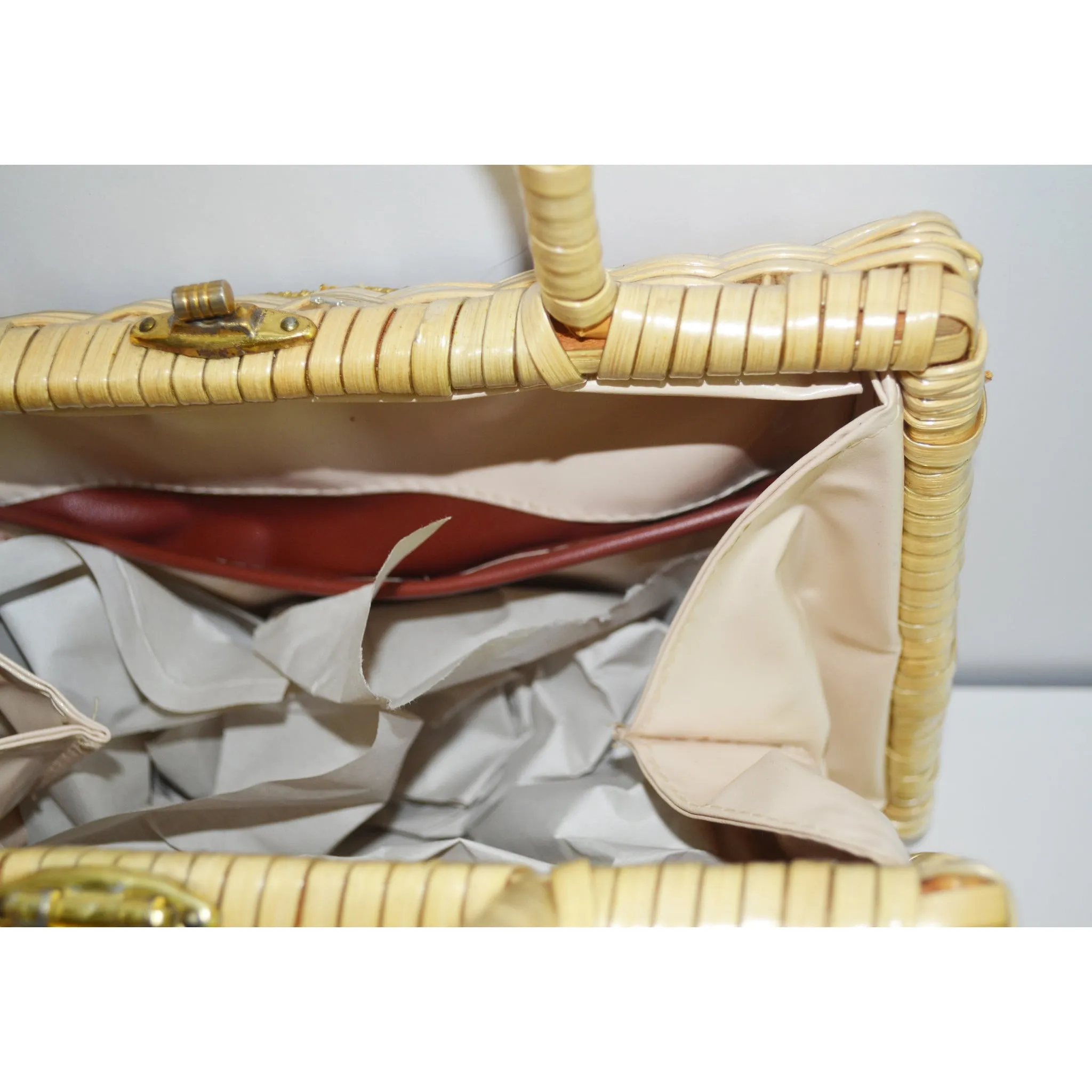 Family Tree Wicker Purse By Saks Fifth Avenue