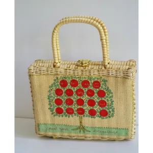 Family Tree Wicker Purse By Saks Fifth Avenue