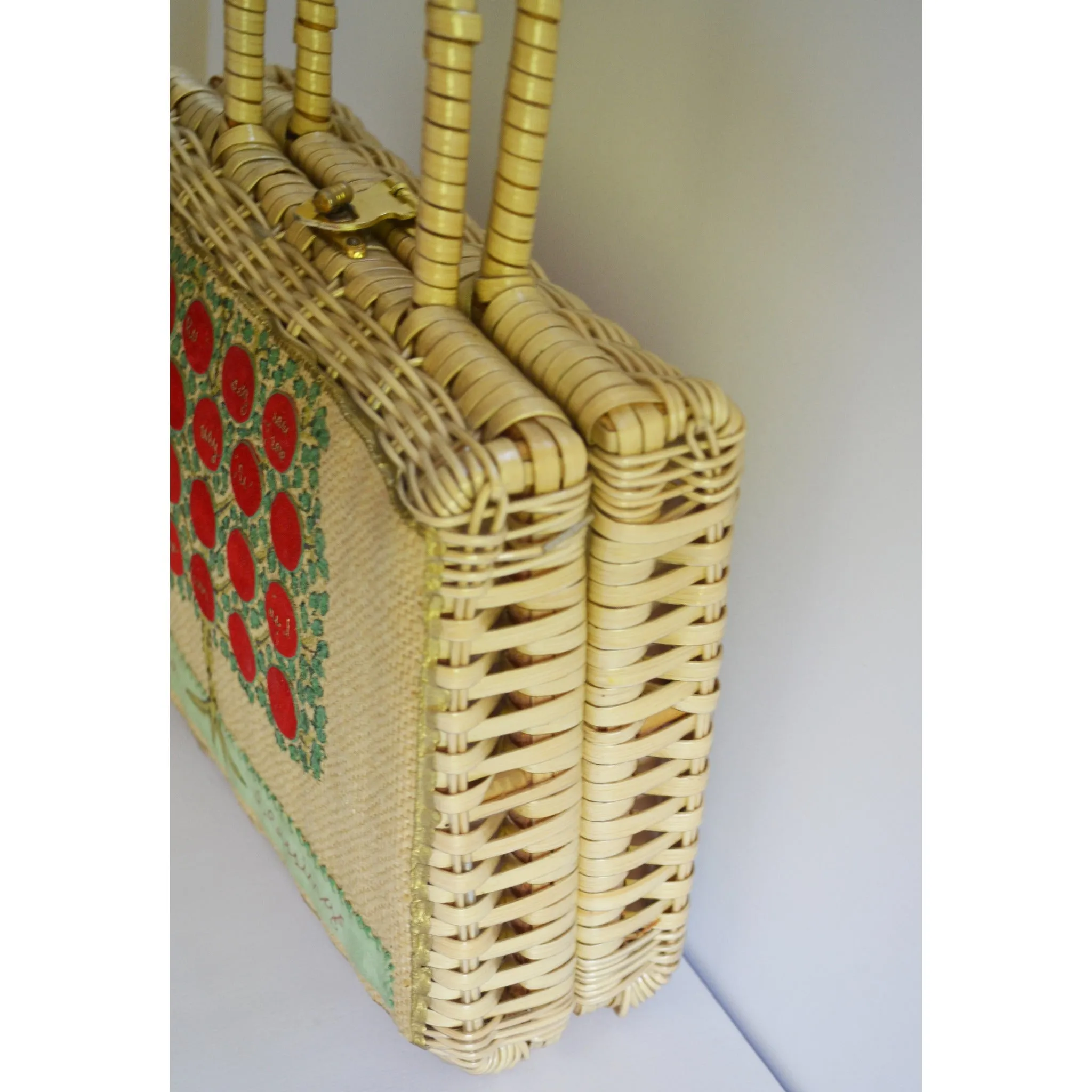 Family Tree Wicker Purse By Saks Fifth Avenue