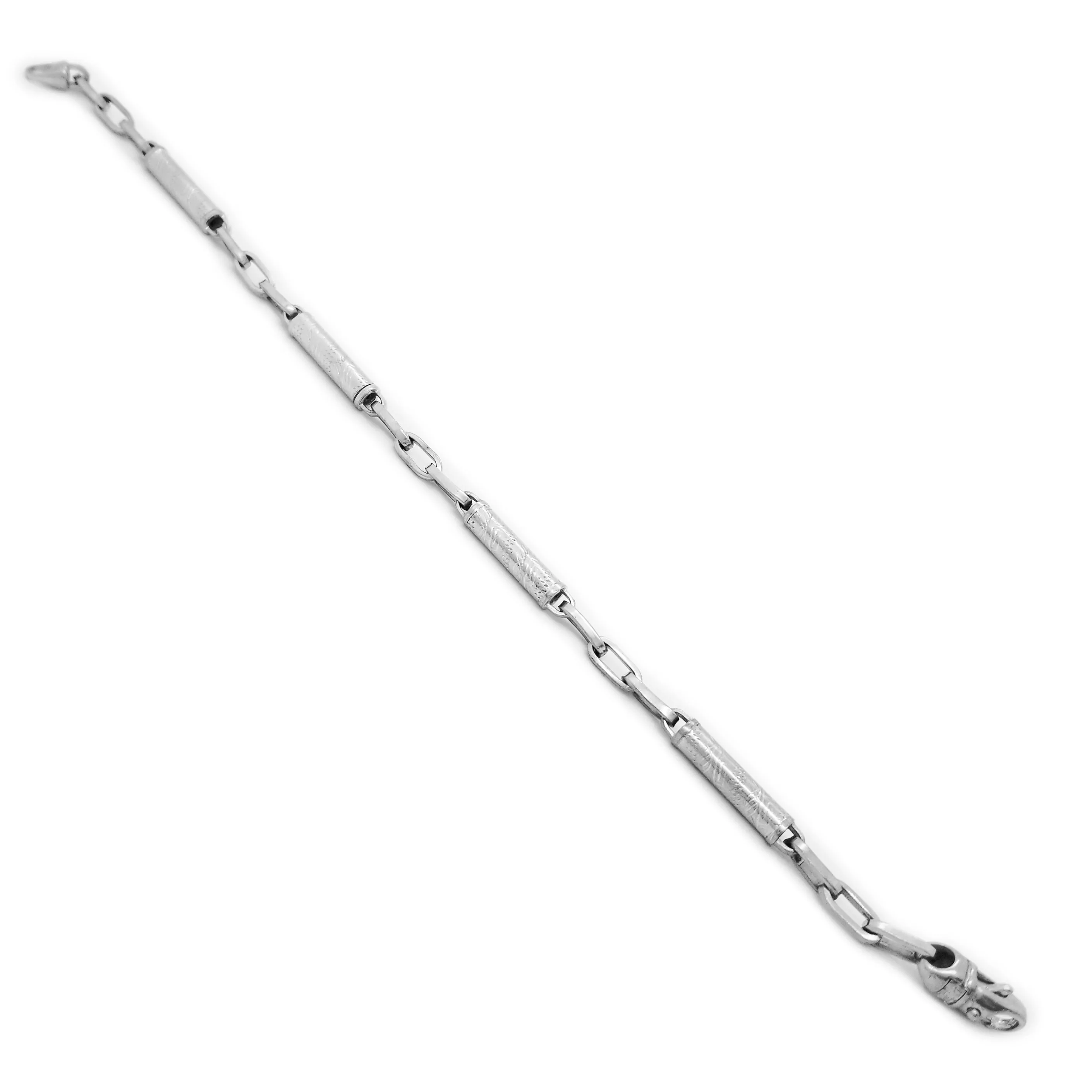 Fancy Detailed White Gold Bracelet (14K)