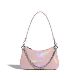 Fashion Women Underarm Shoulder Bags Gradient Colorful Tote Purses Female Chain Small Handbags Soft PU Leather Bag