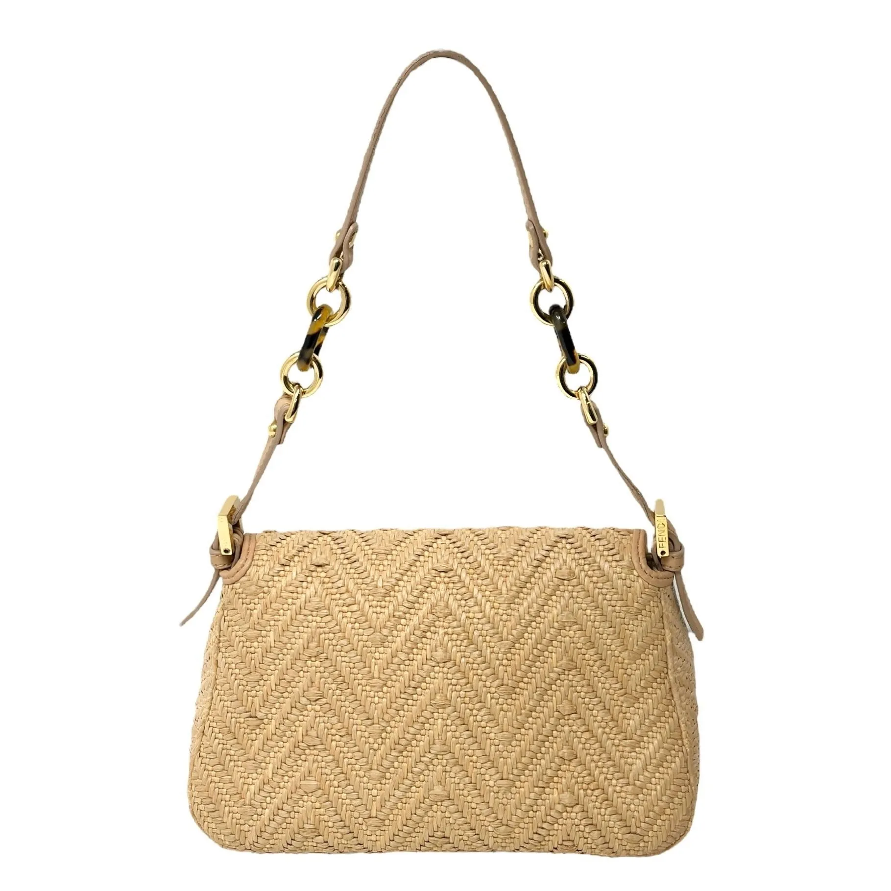 Fendi Beige Basket Mini Baguette Bag