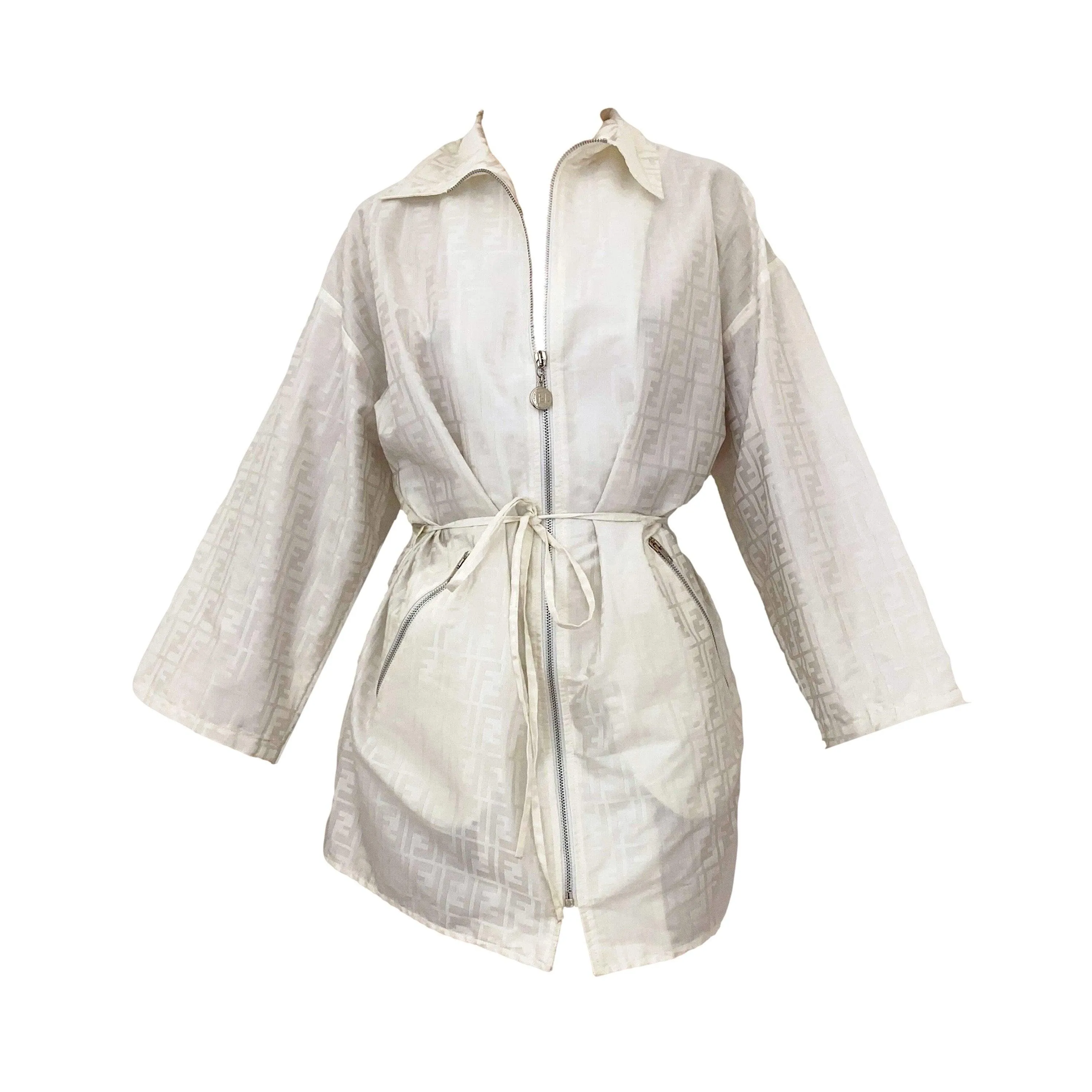 Fendi White Logo Lightweight Jacket