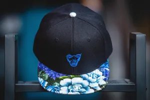 Floral Brim Big Face Snapback Hat