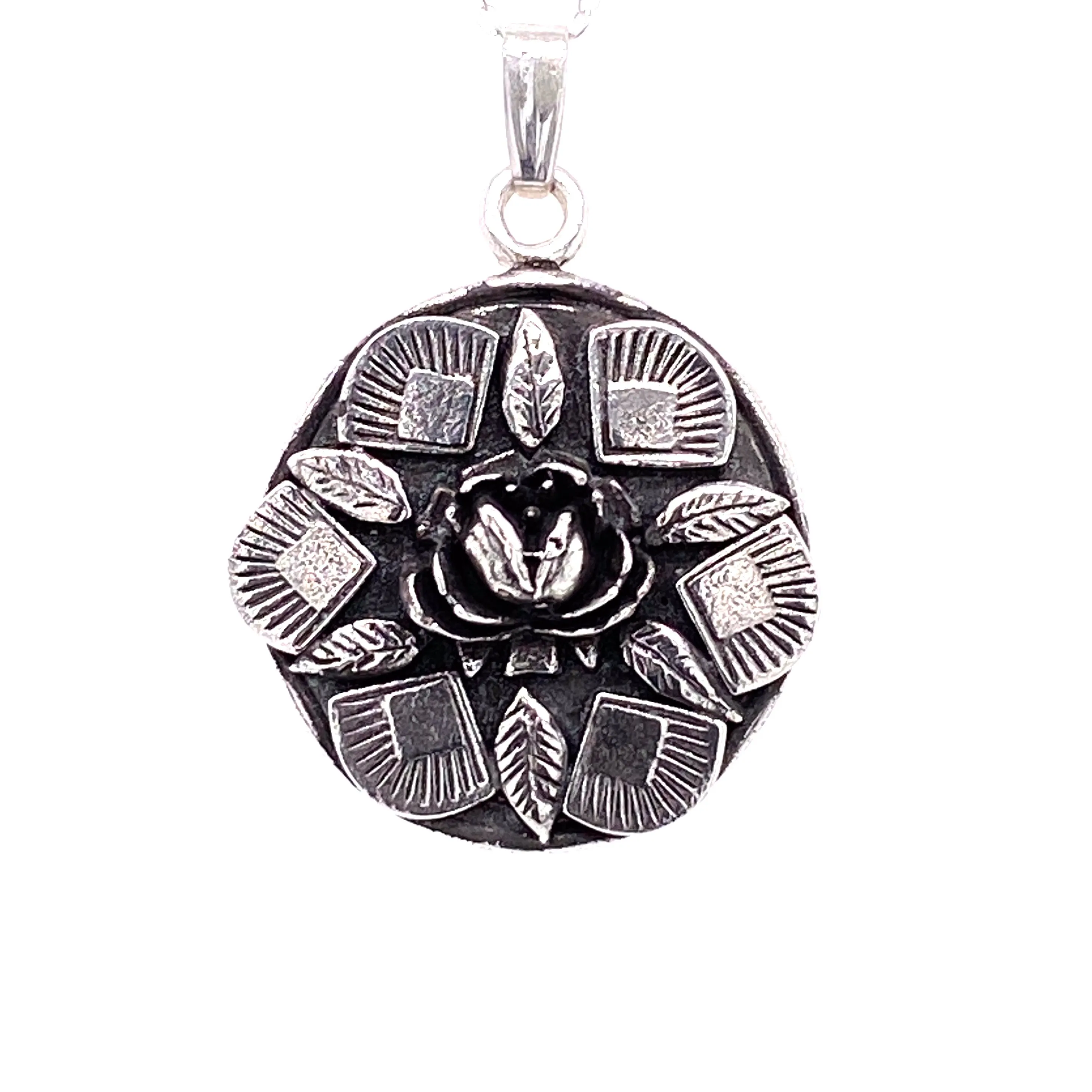 Floral Compass Pendant Necklace