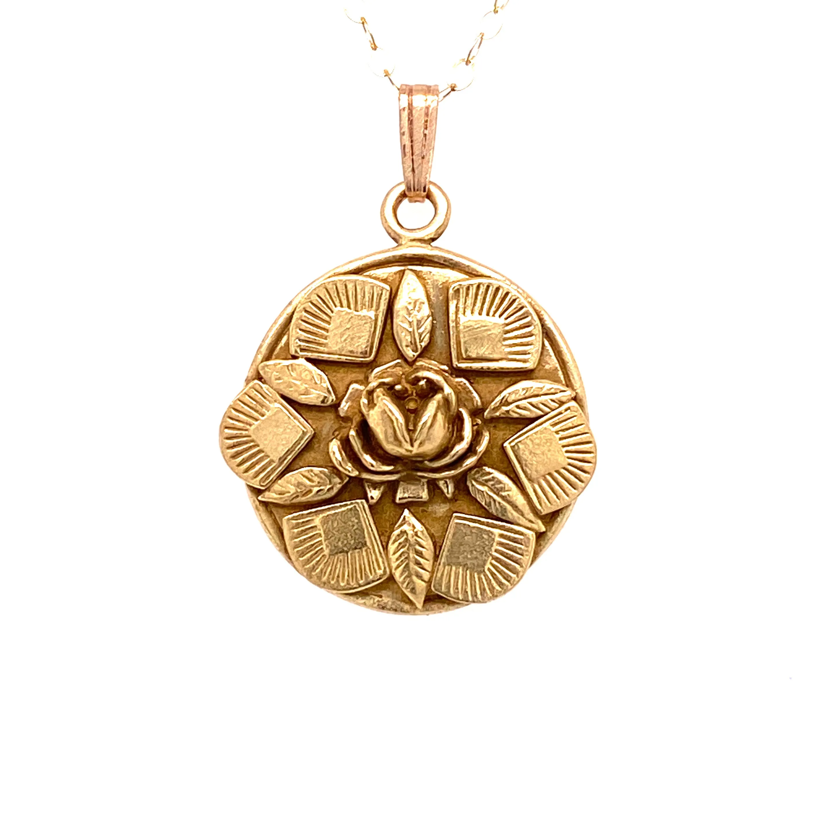 Floral Compass Pendant Necklace