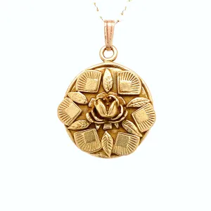 Floral Compass Pendant Necklace